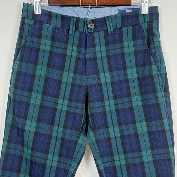 Vineyard Vines Blue Green Plaid Breaker Pants 28 - Picture 2 of 9